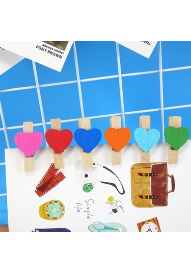 50 Adet/grup Mini Ahşap Klipler Aşk Bahar Renkli Ahşap Klipler Dty Clothespin Craft Dekor Aperatif Klip Po Klipler Mandal