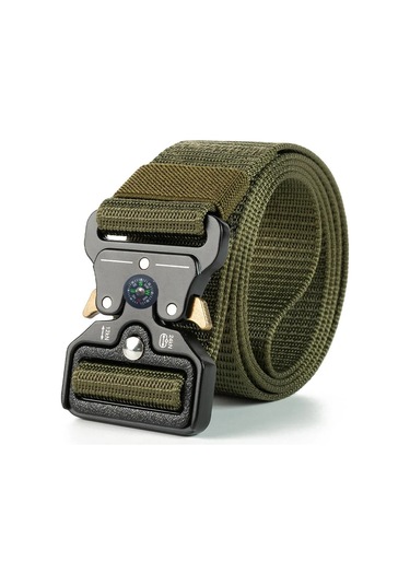 Snapbuy Erkekler İçin Taktik Pusula Kemer - Çok Fonksiyonlu Avcılık Ve Survival Aksesuarı Green 120cm