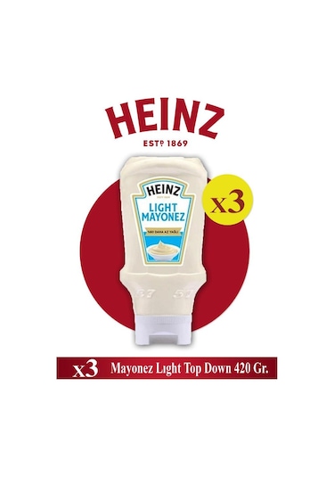 Mayonez Light Top Down 420 Gr X 3 Ad - HEİNZ