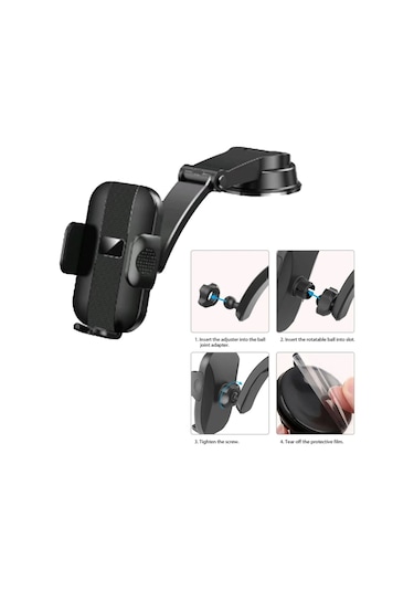 Lüx Telefon Tutucu Araç Içi Robotik Vantuzlu Eğimli Döner Başlık