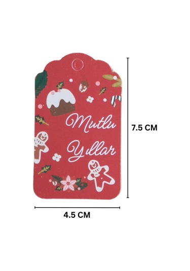 Yılbaşı Mutlu Yıllar Yazılı Hediye Etiketi, Yeniyıl Paketleme Kar