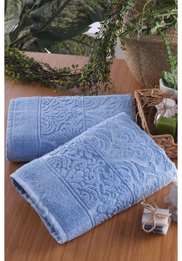Zeynep Tekstil Soft 2'li 50x90 Cm El&yüz Havlu Seti Mavi