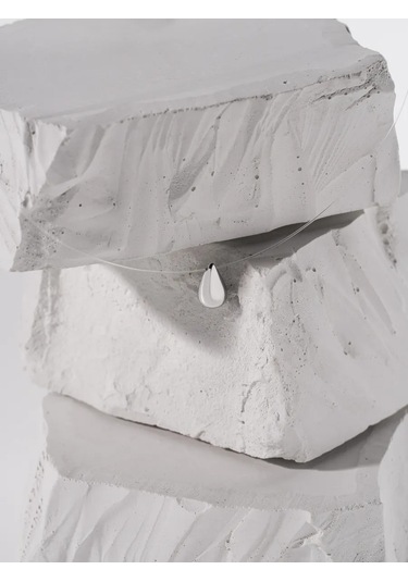 Sılverme Gümüş İpli Damla Kolye, 925 Ayar Gümüş 345917091