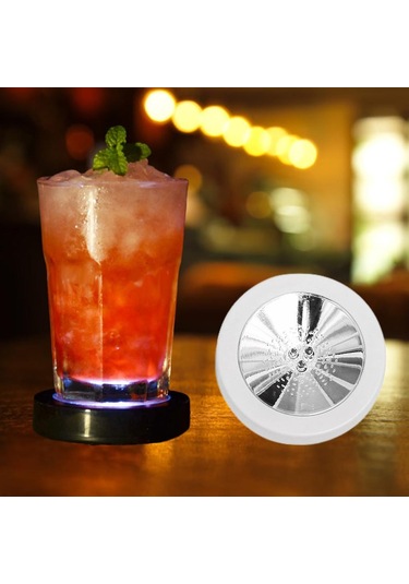 Suntek Işıklı Coaster Kokteyl Şişe Tabanı İçecekler Ev Usb Beyaz