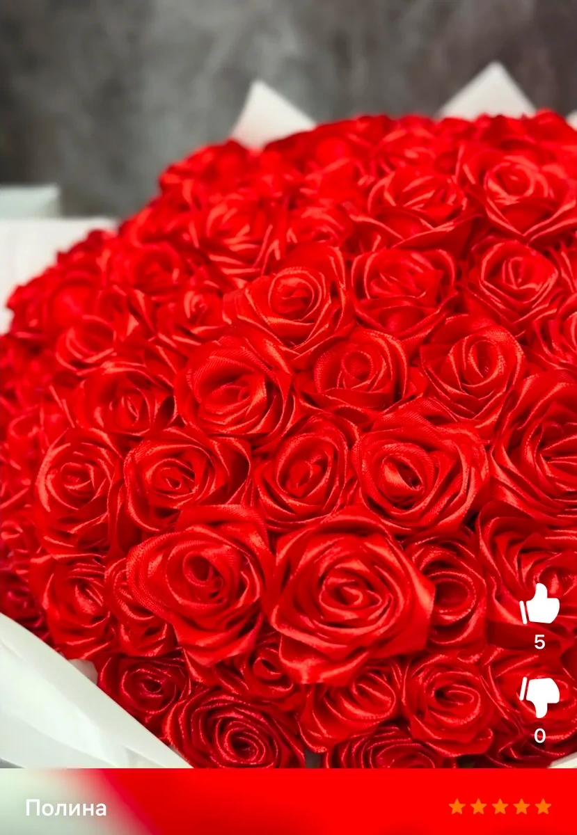 Magazin Dla Rukodel'nic Ip Gavrilov R N Saten Kurdela Kırmızı 5 Cm 22 M El İşi Ambalaj İçin 50741971