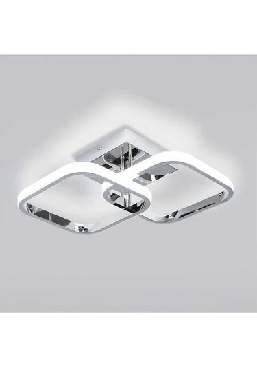 Fastbuy Y Yonca Tasarımlı Led Tavan Işığı - 3 Renkli Parlaklık Ayarı - Mutfak, Yatak Odası Ve Oturma Odası İçin Gümüş Gümüş