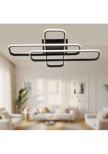 Tt324-sy Tt Ayd. Gün Işığı 57x17 Profil Mat Siyah 3lü Led Avize Siyah