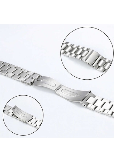 Gear S3 22mm Uyumlu Krd-04 Metal Zore Kordon-siyah