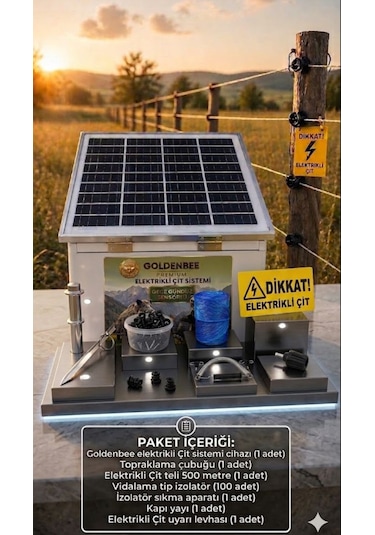 Goldenbee Combo Kit Elektrikli Çit Sistemi Domuz Ve Ayı Kovucu 500mt Set-300