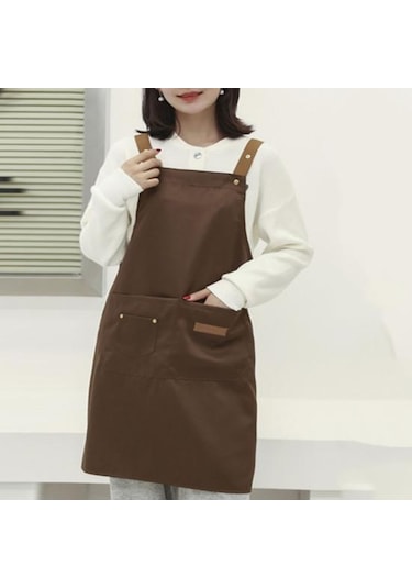 Gri Cep Ayarlanabilir Askı Tasarımlı Mutfak Önlüğü Su Geçirmez Kirlenme Önleyici Temizlik Önlüğü Pişirme Önlük Mutfak Malzemeleri