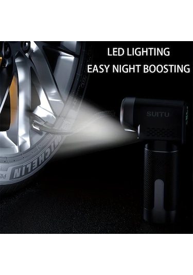 Xuweiwei 1pc Kablosuz Kablosuz El Kompresörü 150psı Elektrikli Lastik Şişirme Usb Pil Çift Güç 18650 Araba Motosiklet Bisiklet