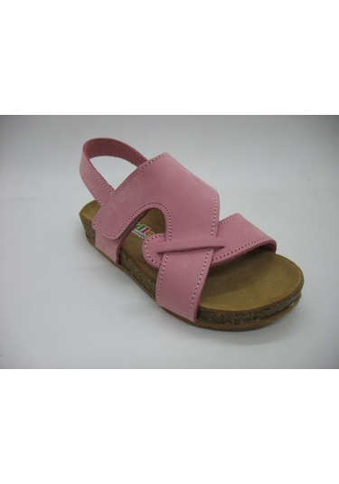 Toddler 256 Anatomik Deri Mantar Taban Çapraz Sandalet 21-25 Pembe