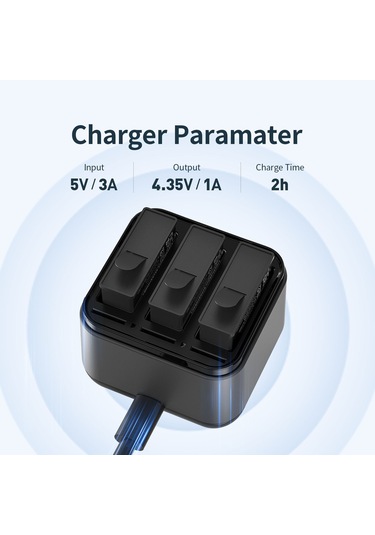 Amagisn Aa10 3 Yuvalı Pil Şarj Cihazı Tip-c Tf Kart Siyah