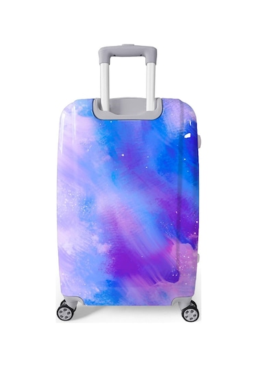 Coral High Renkli Desenli Pc Büyük Boy Valiz 70cm 16838 Mor