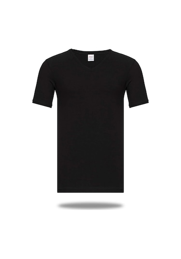 Star 206 Modal Yarım Kol V-yaka T-shirt Atlet Siyah