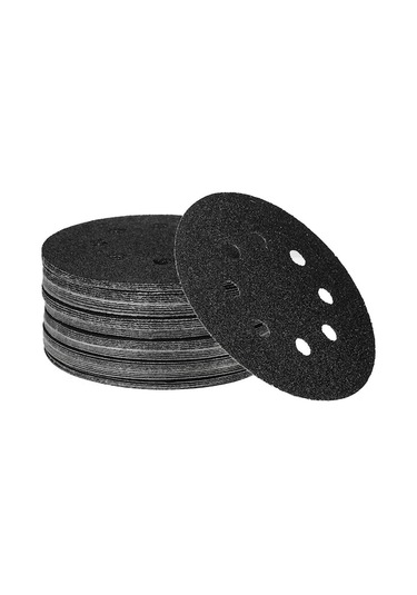 50 Adet 125mm Silisyum Karbür Zımpara Tabanı - 60/80/120/180/240 Kum Taneciği İle Ahşap, Metal Ve Taş İçin