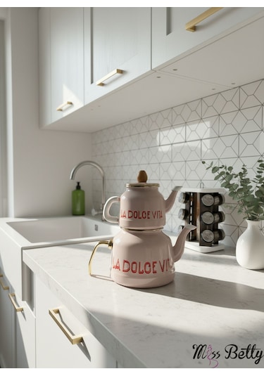 Dolce Vita Emaye Çaydanlık Pembe