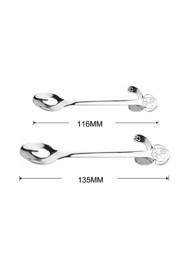 Kosona 304 Paslanmaz Çelik Köpek Figürlü Kadeh Asmalı Kahve Çorbası Karıştırma Kaşığı - Multicolor 2 Numara Diğer