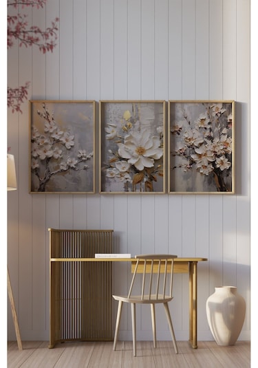 Ahşap Çerçeveli Mdf Tablo Seti Salon Ve Oturma Odası Için Çt3100 42 X 62