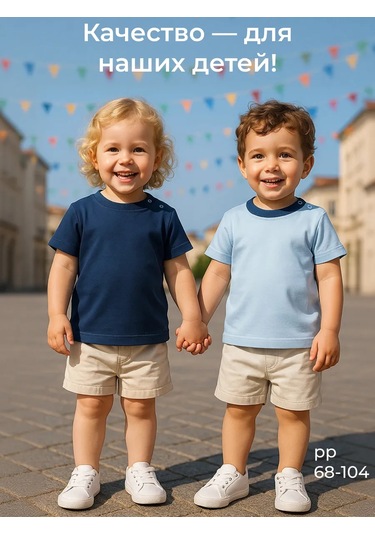 Ramelka Bebekler İçin 2'li Tişört Seti 384621151 Mavi