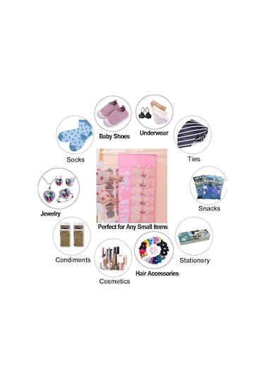 Cc Globall 2 Adet Çift Taraflı Askılı Kıyafet Çantası Pembe