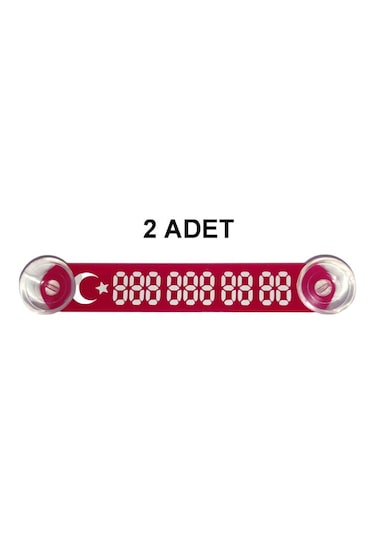 -2 ADET-Kırmızı-Beyaz  Araç Park Telefon Numaratörü Tel No Göster