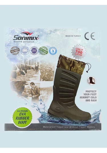 Sonimix Eva Termal Avcı Çizme Haki -30 Derece Soğuğa Dayanıklı (545634856) Haki