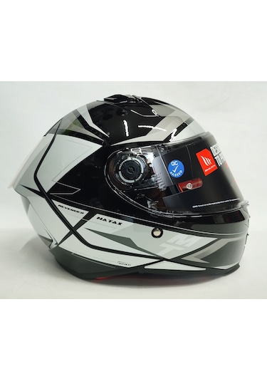 Mt Revenge 2 Hatax B2 Şeffaf Vizörlü V-14B Kask Parlak Gri - Siyah