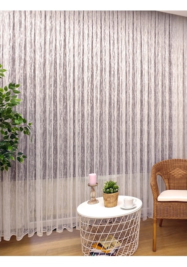 Evdepo Home Kullanıma Hazır Örme Tül Perde (543683267)