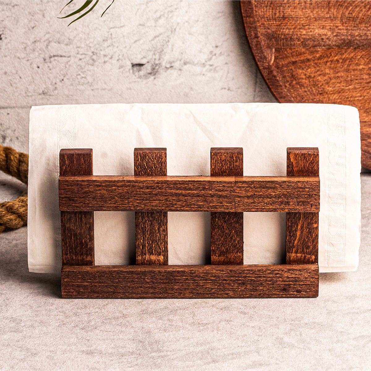 Snippy Sofra Mutfak Sunumluk Peçetelik Nihale 2'li Sofra Seti Mutfak Düzenleyici Ketty Farmy Kahverengi