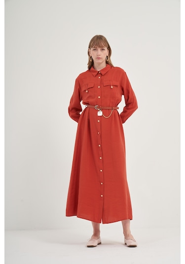 Ftz Modal Elbise Bakır 31016 Bakır