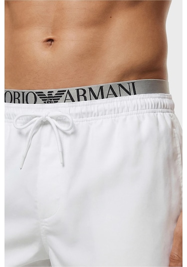 Emporio Armani Erkek Deniz Şortu Em000686 Af20432 U0002 Beyaz