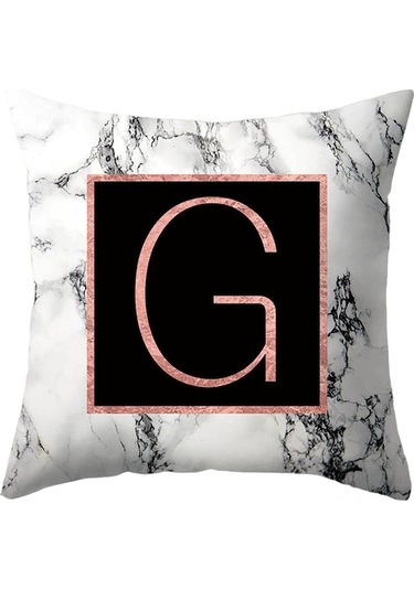 Yumuşak Peach Skin Kumaş A-z Harf Desenli Koltuk Yastığı Kılıfı - 44x44 Cm, Ev Dekoru, Rahatlık Ve Konfor, 87g Diğer Diğer