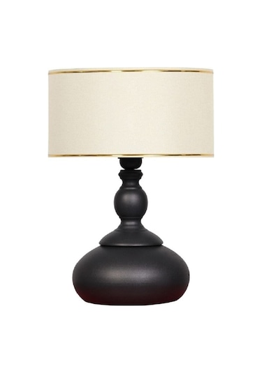 Paris Abajur Masa Komodin Yatak Başı Gece Lambası Siyah