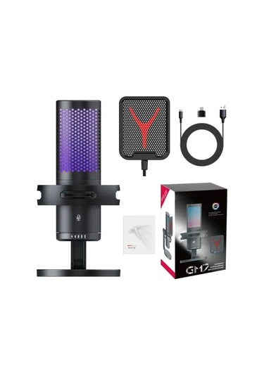 Gm7 Profesyonel Rgb Semi Pro Tak Çalıştır Usb Kablolu Vlog Canlı Yayın Stüdyo Mikrofon