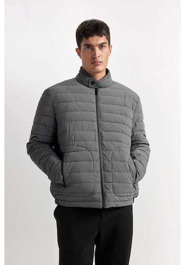 DeFacto Slim Fit Dar Kesim Dik Yaka Fermuarlı Mont D7497AX25SPGR221