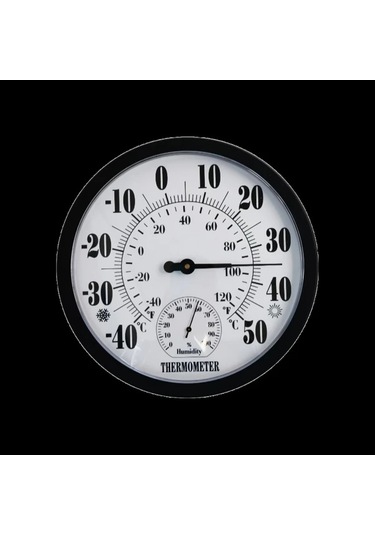 Topshop1 Th9250p3 Bwc 25 Cm Siyah Higrometre Termometre Kalın Avrupa Kadranı Doğru Sıcaklık Nem Ölçer Ev Ofis İç Mekan Akrilik Tasarım