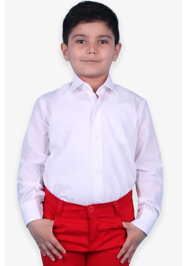 Breeze Erkek Çocuk Gömlek Basic 3-14 Yaş, Beyaz
