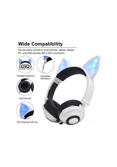 Youmex Kulaküstü Kulaklık, Tilki Kulakları Desenli, Işıklı Fonksiyonlu, 3.5mm Bağlantı, Ayarlanabilir Ve Katlanabilir, Pu+plastik Malzeme, Cep Telefonu/tablet/notebook Uyumlu, Lx-x109 Modeli Youmex Kulaküstü Kulaklık, Tilki Kulakları Desenli, Işıklı Fonksiyonlu, 3.5mm Bağlantı, Ayarlanabilir Ve Katlanabilir, Pu+plastik Malzeme, Cep Telefonu/tablet/notebook Uyumlu, Lx-x109 Modeli