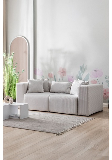 Katt Ekstra Rahat İskeletli 2 Li Koltuk 10 Renk Gri