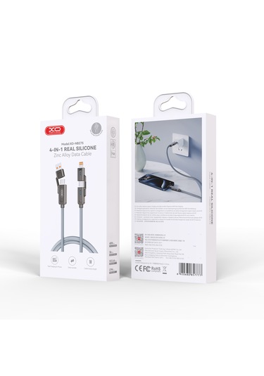 4'ü 1 Arada Şarj Kablosu Nb275 Hızlı Şarj Type-c/ Lightning/ Usbb