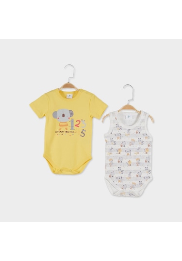 Çimpa Panolino 2'li Bebek Body 20749 Sarı - Ekru
