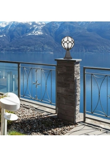 Zerpa 2890 Papatya Meridyen Bahçe Lambası E27 Duy Siyah