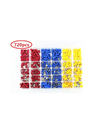 Honmex 720 Adet T2 Bakır Islak Bağlantı Terminali Seti - Sarı,kırmızı,mavi - Kablolar İçin İletkenlik Artırıcı Uyumlu Bağlayıcılar