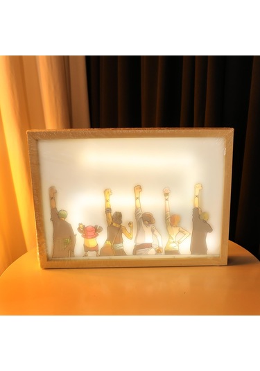 One Piece Usbli Led Işık Boyama Dekoratif Ahşap Çerçeve-2103 Çok Renkli