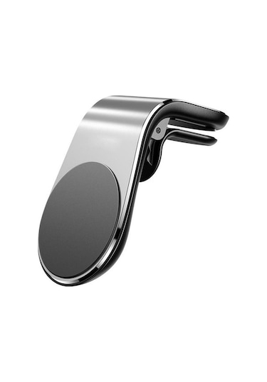 Prestigegoods Genel Manyetik Telefon Tutucu Yeni Tasarım Klip Araba Hava Firar Montaj Braketi Suporte, Abs Alüminyum, 38x37x62mm, Gümüş/siyah