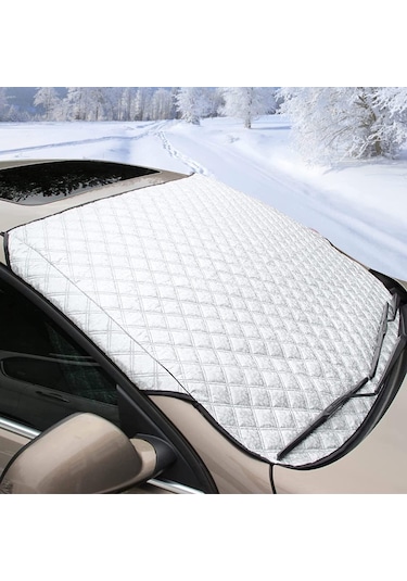 / /iki Katmanlı İnce Gümüş Renkli Araç Ön Camı Kar Koruma Güneşliği