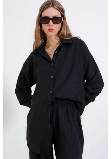 Gabria Keten Ön Düğmeli Takım Siyah