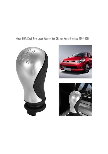 Dancemonkey Citroen C5 Xsara Picasso 1999-2008 5 Vitesli Ergonomik Vites Topuzu - Siyah&gümüş Siyah Siyah