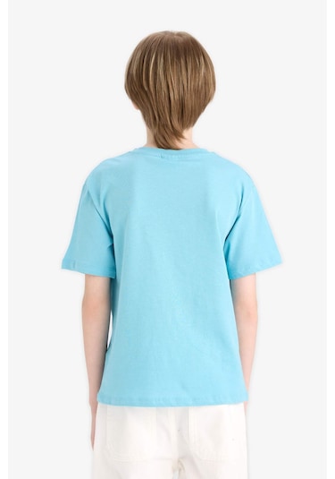 DeFacto Erkek Çocuk Bisiklet Yaka Baskılı Kısa Kollu Tişört F0168A825SMTR248